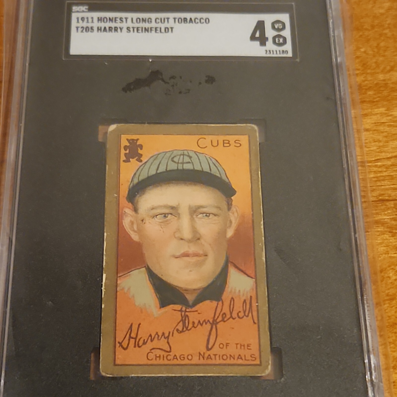 1911 T205 Gold Border Harry Steinfeldt SGC 4 Honest Long Cut Back Chicago Cubs