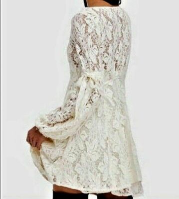 rubyn lace mini dress white People OB725148 Long Sleeve Rubi Lace Mini Dress Ivory M for sale online