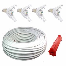 30m Cat 6 4 x RJ45 Stecker Abisolierer Verlegekabel Netzwerk Kat Kabel LAN 7 5