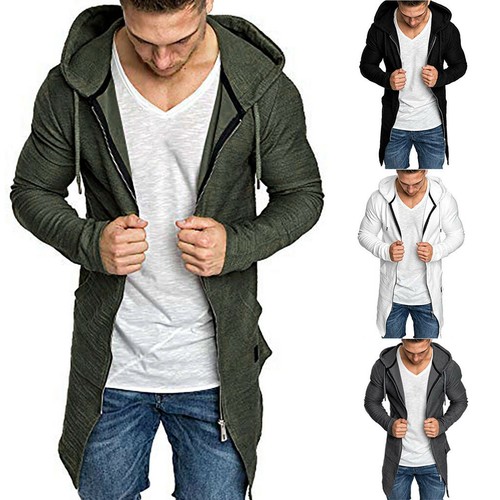 Men Hooded Sweatshirt Hoodie Longline 