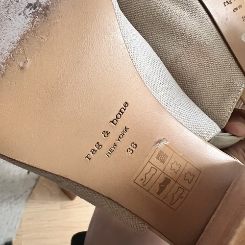 RAG & BONE Leigh Canvas City Sandal Beige Size 36 - Picture 12 of 13