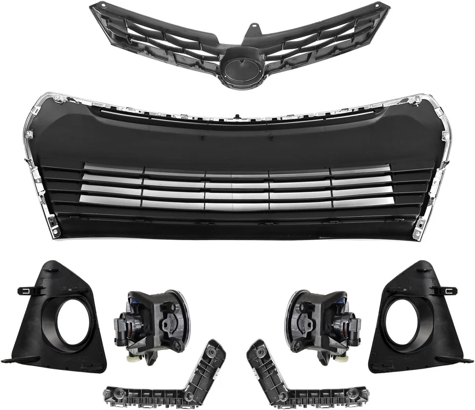 Parrilla inferior superior delantera + faro antiniebla + soportes de parachoques para Corolla S 2014-2016 Foto 3 de 4