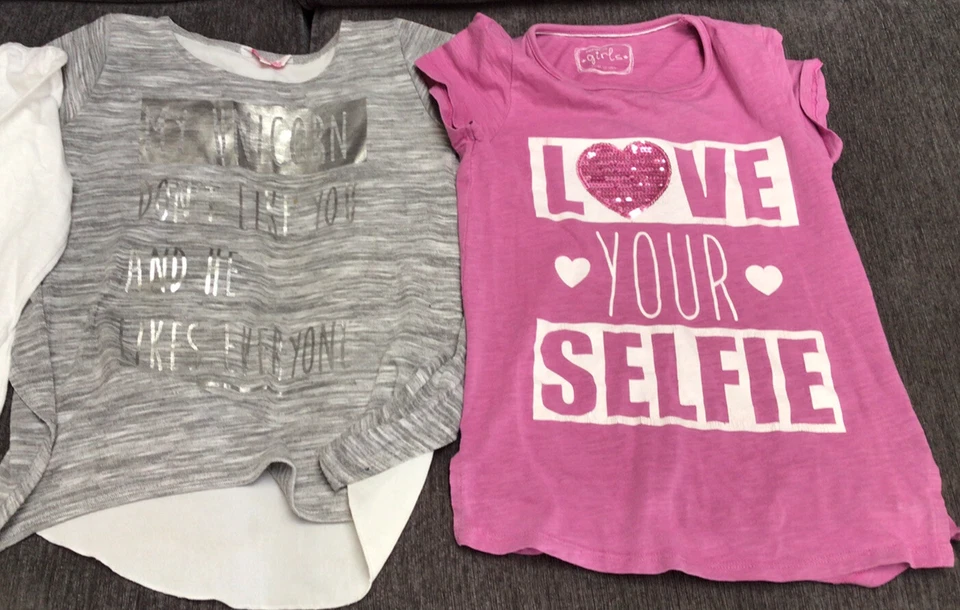 Young Girls - 3 Tops 1 Long & 2 Short Sleeved As Shown In Photos Size 7-8 Yrs P1 - Image 2 of 4