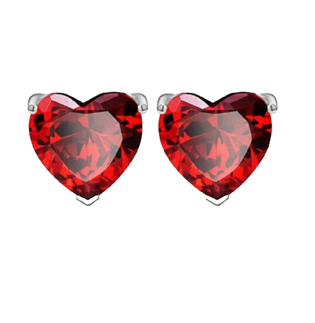Corazón Pendientes de Moda de Rubí