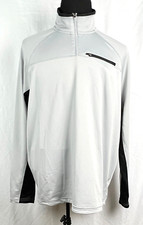 FILA Light Gray  Black 1/4 Zip Lightweight Polyester Pullover Jacket Men's L