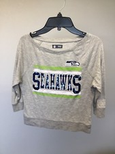 Girls NFL TEAM Apparel SEATTLE SEAHAWKS Sequin Bling Graphic T Shirt Top 8/10