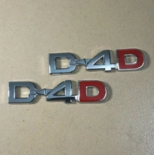 2pcs Chrome Metal D-4D Car Trunk Rear Emblem Badge Decal Stickers Sport Limited