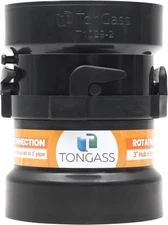 TonGass (Combo Pack) RV Sewer Hose Fitting Adapter to PVC, 3 inches, Black 