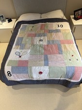 Beautiful White Company Kids sport themed Single Bed Quilt Cover 165cm X 200cm.