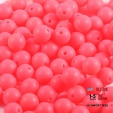 150Pcs Silicone Beads 12mm for Keychain Making - Pink Red