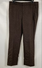 Banana Republic Women's Reegan Pants Brown Herringbone Wool Blend NWT Sz 6