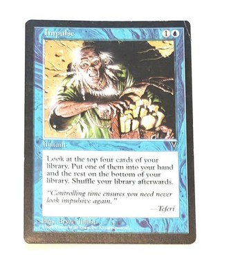 Magic the Gathering * MTG * 1 x Impulse  * Visions *  Bent right Corner