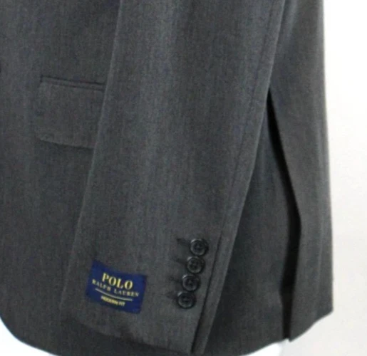 $598 Polo Ralph Lauren Traje Para Hombre Talla 52L 47W Gris Sarga 2 Piezas Ajuste Moderno Foto 4 de 4