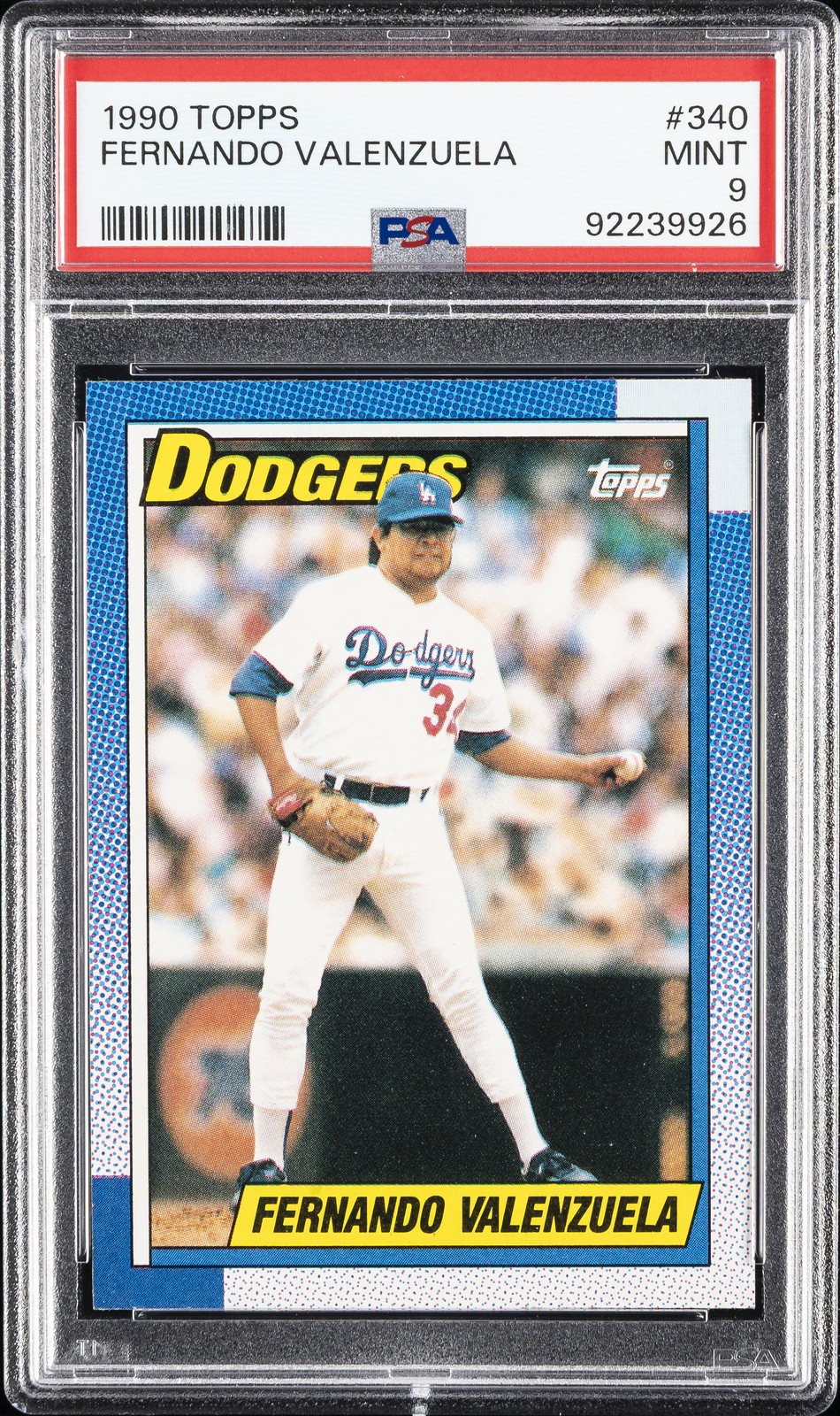 1990 TOPPS #340 FERNANDO VALENZUELA PSA 9