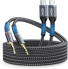 2 Pack USB C to 3.5mm Audio Cable 4ft , Aux 2 4ft , Cosmic Grey