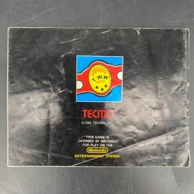 Cartucho de juego Tecmo World Wrestling NES 1990 con manual y funda Nintendo
