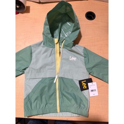 Lee Toddler Sage Green Colorblock Hooded Windbreaker Jacket L315ST41 24M NWT