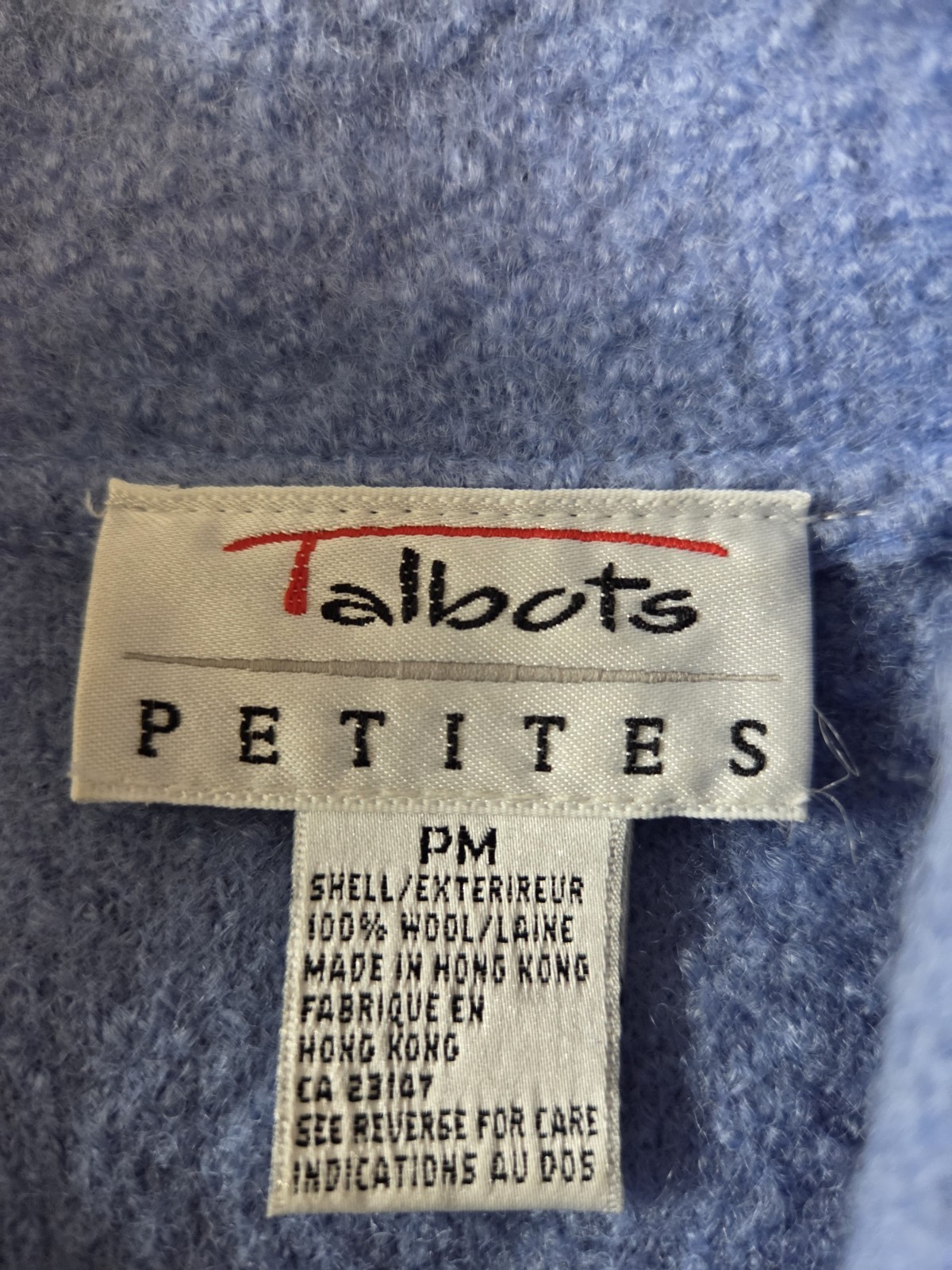 Talbots Petites Wool Jacket Blue Button Front Car… - image 2