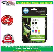 HP 950XL/951XL Black/Cyan/Magenta/Yellow High Yield Ink Cartridge, 5/Pack (F6V12