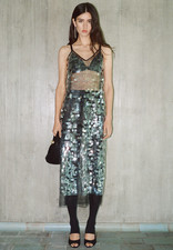 NEW MANGO SELECTION COLLECTION SEMI-TRANSPARENT PAILLETTE MAXI DRESS SZ S US 4