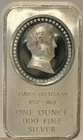 Vintage 1 oz .999 Fine Silver Bar -Madison Mint James Buchanan Cameo