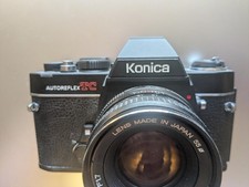 Konica auto reflex TC camera NICE Meter works, shutter, new batteries leathers