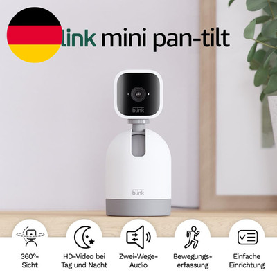 Blink Mini Pan-Tilt Camera | Bewegliche Plug-In-Überwachungskamera Für Den Innen