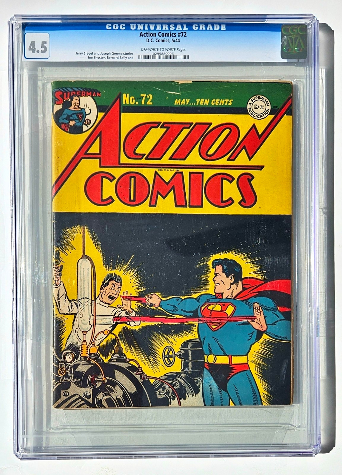 ACTION COMICS 72 CGC 4.5.......VERY NICE!