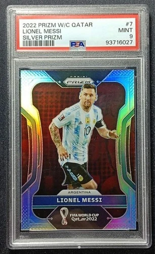 2022 Panini Prizm FIFA World Cup Lionel Messi #7 Argentina Silver PSA 9