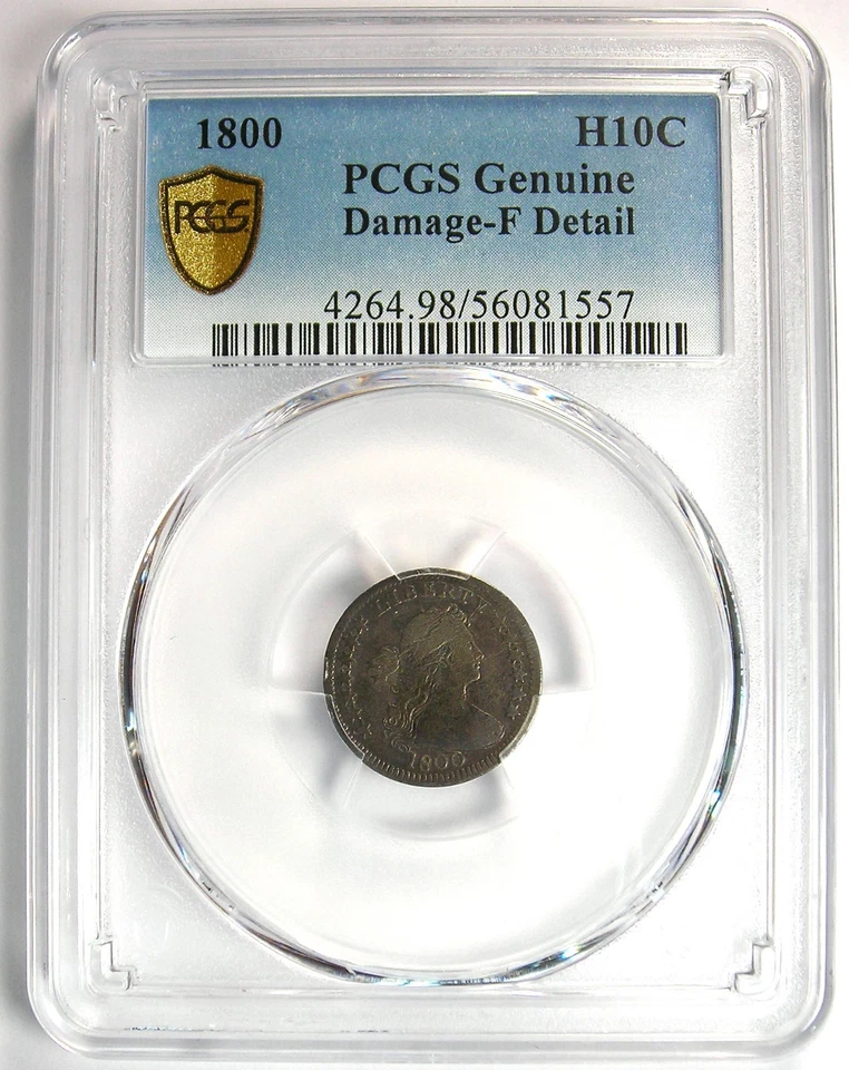 1800 Draped Bust Half Dime H10C - Certified PCGS Fine Details - Rare Date Coin! - Image 2 of 4