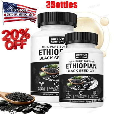 #ad #ad Ethiopian Black Seed Oil Softgels 4.64% Thymoquinone Gluten Free 60 capsules $5.98