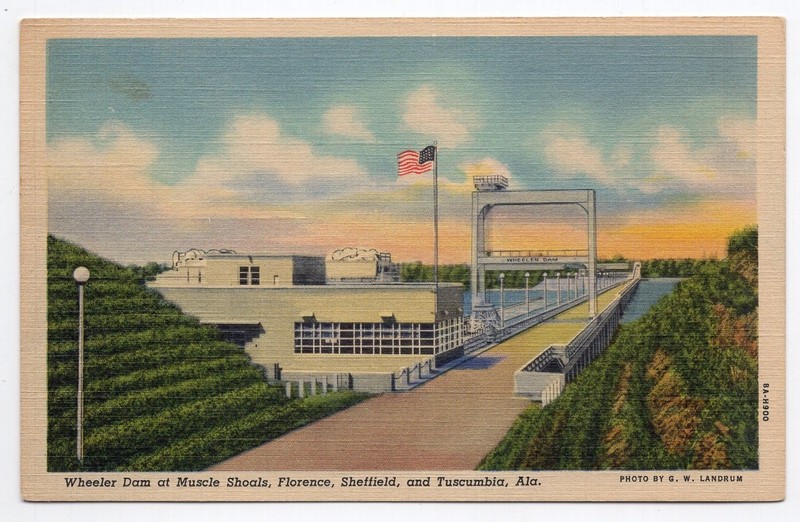 1940s? Linen - Wheeler Dam - Muscle Shoals, Alabama