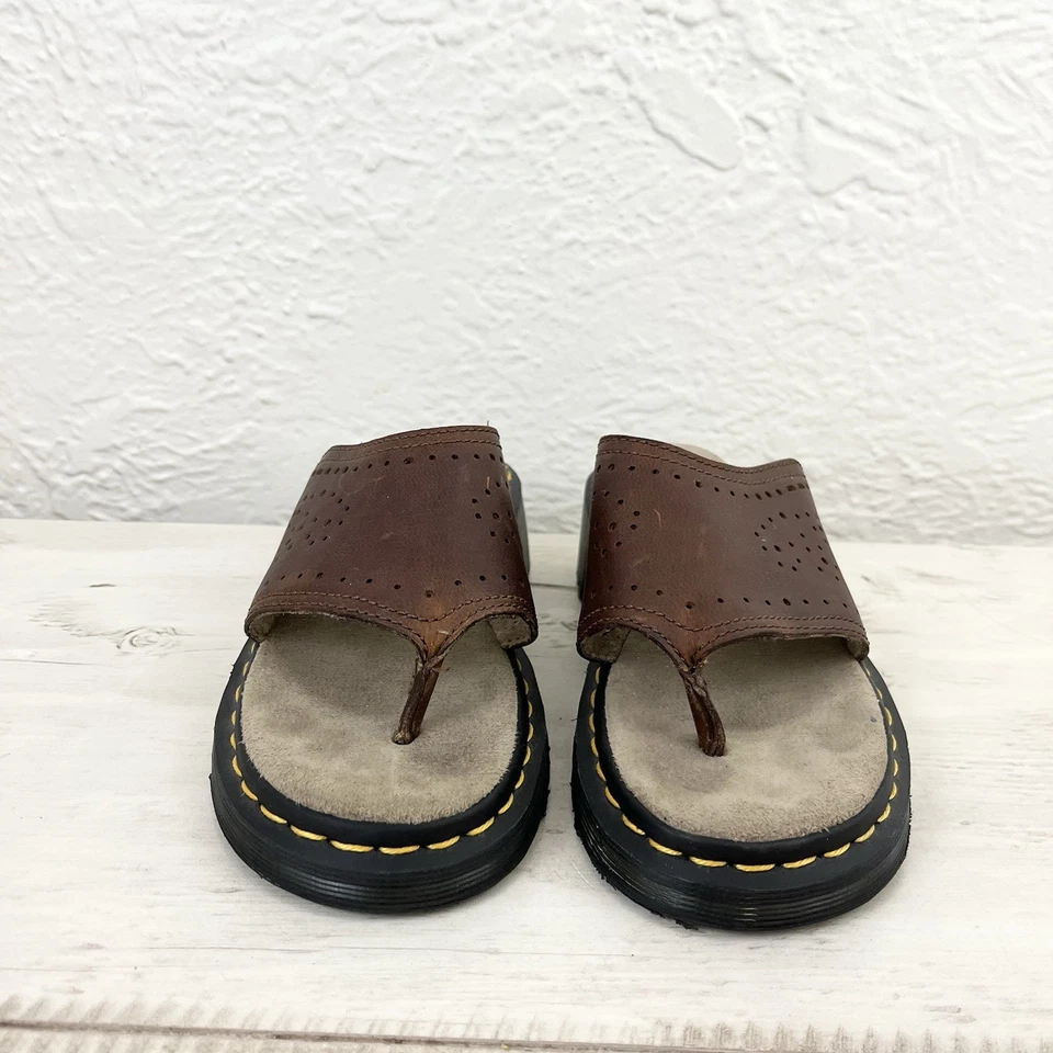 Sandalias de plataforma de cuero Dr. Martens chanclas Y2K años 90 marrón talla 6 Foto 4 de 4