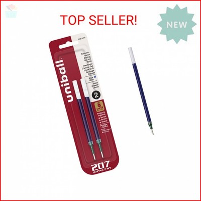 uniball 207 Impact RT Gel Pen Refills, Bold Point (1.0mm), Blue, 2 Pack ...