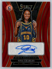 Tina Charles 2025 Panini Select WNBA Draft Selections Red Prizm Auto /99 DSS-TC