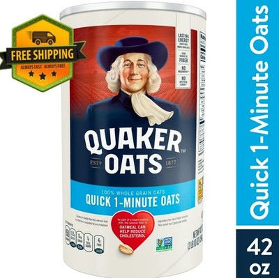 Quaker Quick 1-Minute Oats   42 oz Canister of Quick-Cooking Oatmeal