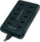 USB-HUB 10-Port LogiLink m. Netzteil schwarz