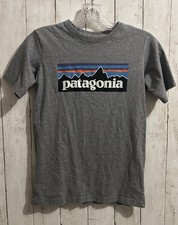 Patagonia Youth Boys Gray Short Sleeve Graphic T-shirt Size Medium 10