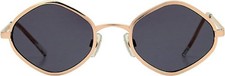 Foster Grant Retro Geometric Sunglasses Gold [E90]