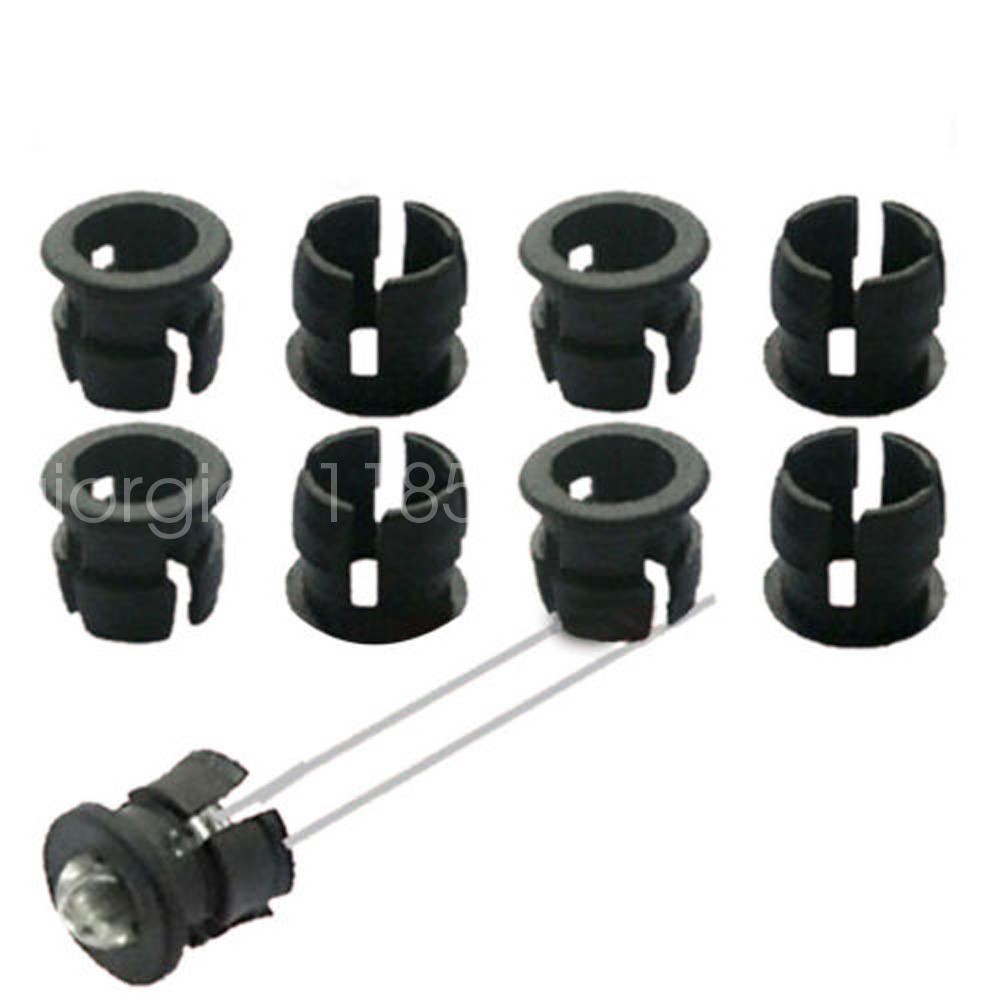 50pcs 10mm Black Plastic LED Clip Holder Case Cup Mounting New