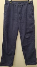 Muji Men's Pocketed Classic Standard Dark Navy Blue Medium Pants