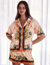 BNWT Ted Baker Womens Satin Button Through Shorts Pyjamas Set Size 18