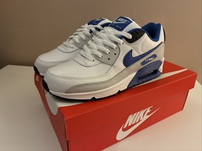 NIKE AIR MAX 90 LTR WHITE/GAME ROYAL-PHOTON DUST SIZE MEN'S 9 [FN6843-100]