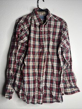 Vintage Pendleton Men's SIZE L Plaid Flannel Shirt 100 Virgin Wool Made In USA