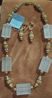 Vintage Tortolani Crislu Goldtone Jeweled Necklace w/Earrings, NWT/Estate — photo 1