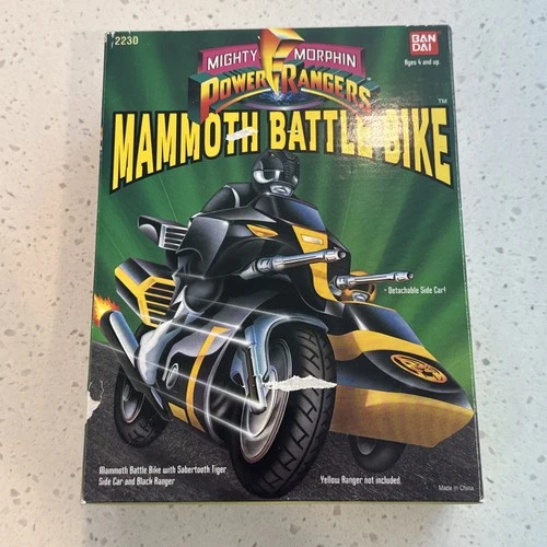 Vintage 1993 Mighty Morphin Power Rangers Mammoth Battle Bike Black Ranger RARE