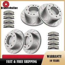 Front and Rear Brake Rotors Pads fit for GMC Sierra 2500 HD 2011-2019 Slotted