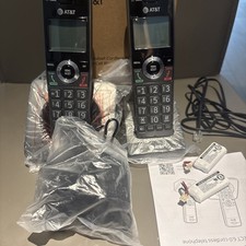AT T Cordless Home Phone 2 Handsets Call Block Caller ID Speakerphone CL2101-2