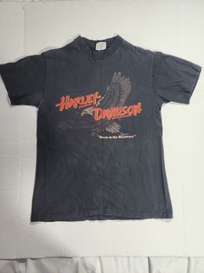 Vintage 1986 Harley-Davidson T-Shirt Men's Medium Barnes Tampa Florida Eagle GUC