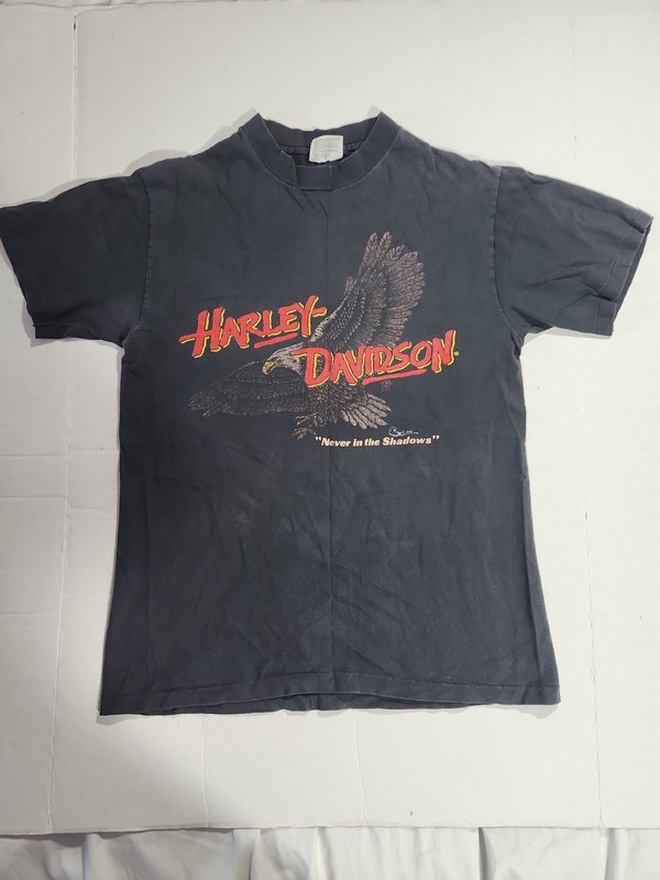 Vintage 1986 Harley-Davidson T-Shirt Men's Medium Barnes Tampa Florida Eagle GUC